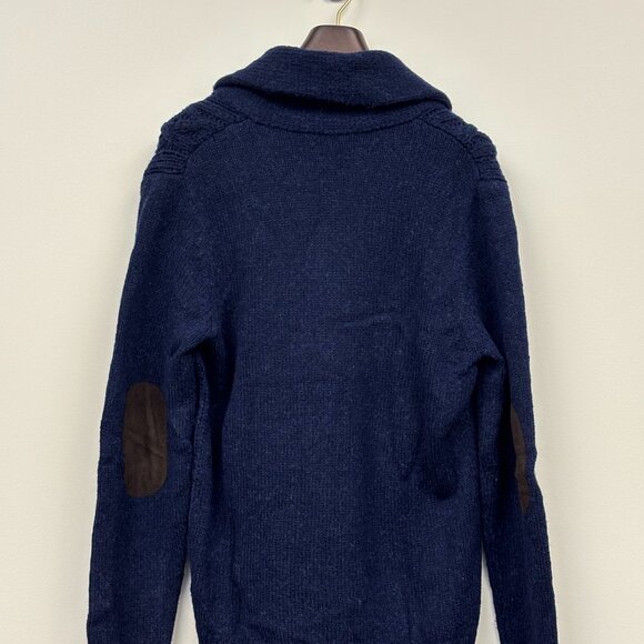 Holt Renfrew - Dark Blue Wool Cardigan | Merino & Alpaca Blend - Picture 4 of 4